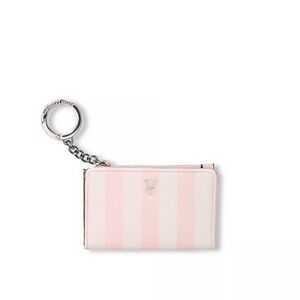 Victoria's Secret Light Pink and White Striped Card Holder